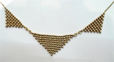 Lot 227 - A bead and box linked necklace stamped ''750'