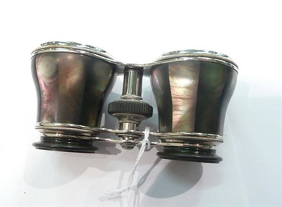 Lot 249 - A pair of 19th century nickel silver and mother-of-pearl opera glasses, retailed by Z...