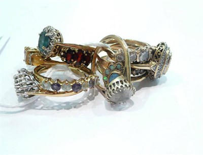 Lot 253 - Eight 9ct gold dress rings and two others