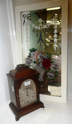 Lot 263 - Painted mirror and mantel clock