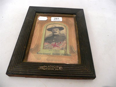 Lot 281 - A framed Stevengraph of Major General Baden Powell