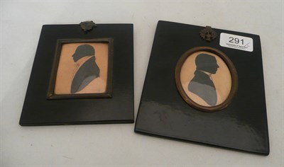 Lot 291 - Two silhouette portrait miniatures in ebonised frames