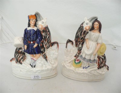 Lot 310 - Pair of Staffordshire goat figure groups