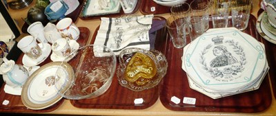 Lot 312 - Three trays of commemorative China, Queen Victoria Silk etc