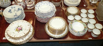 Lot 324 - Six Japanese Nabeshima type plates, six Royal Crown Derby dinner plates and side plates in the...