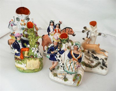 Lot 337 - Five Staffordshire figures