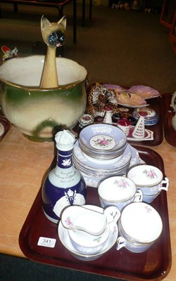 Lot 341 - Spode tea service, Commemorative decanter, Hornsea cruet, Italian leopard group, three Limoges...