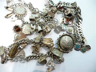 Lot 358 - Quantity of mixed silver and sterling jewellery, charm bracelets etc, approx 9.6 oz