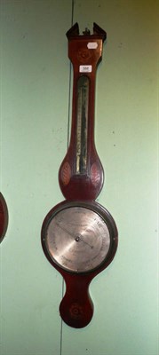 Lot 388 - An inlaid mahogany wheel barometer