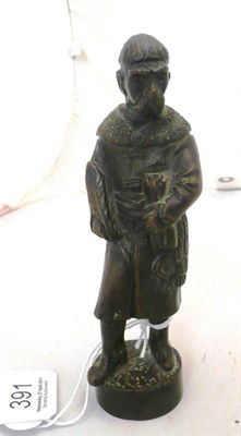 Lot 391 - Bronze figure of a scribe, signed B. Zoffomel, 1891