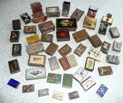 Lot 415 - Collection of matchbox holders including a silver example