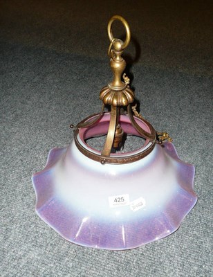 Lot 425 - Cranberry vaseline light fitting