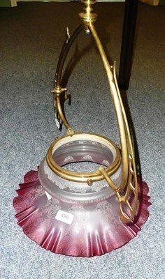 Lot 426 - Cranberry etched shade light fitting