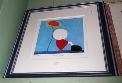 Lot 477 - Mackenzie Thorpe print 'Having a Rest' signed artist proof 11/850