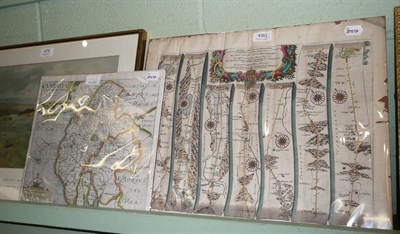 Lot 480 - An unframed map of Cumbria and another of the Road from Kendal to Cockermouth