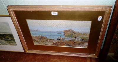 Lot 490 - Henry Moore 'Tide falling, prawners putting off for the rocks, Jersey' signed watercolour