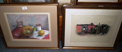 Lot 493 - Pastel, Still Life and an oil painting - Victor Castro (2)