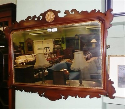 Lot 506 - Mahogany fret calved wall mirror