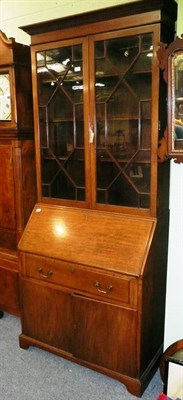 Lot 508 - Edwardian bureau bookcase (altered base)