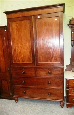 Lot 519 - Early 19th century mahogany linen press