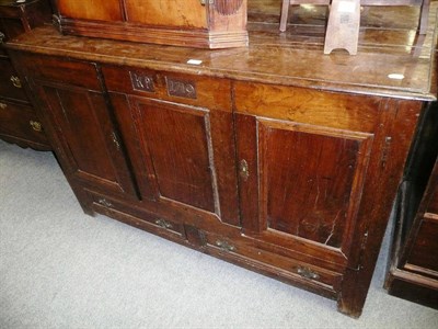 Lot 546 - Large oak chest, 1719