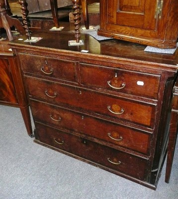 Lot 552 - George III oak four height chest (formally from a chest on chest)