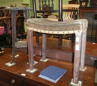 Lot 555 - George VI Coronation stool and a plant stand