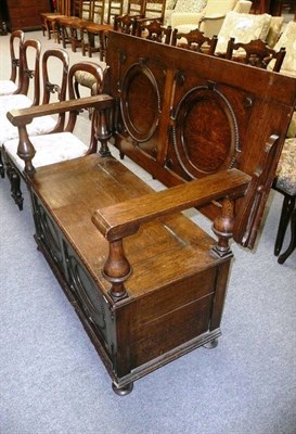 Lot 587 - Oak monks bench