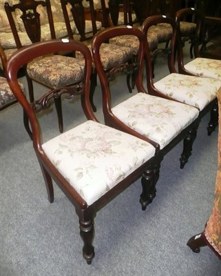 Lot 588 - Set of four mahogany balloon back chairs