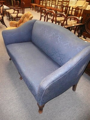 Lot 590 - Blue damask covered sofa