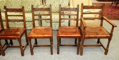 Lot 597 - Set of six reproduction dining chairs and two others (8)