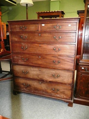 Lot 620 - George III mahogany six height chest (cut in two)