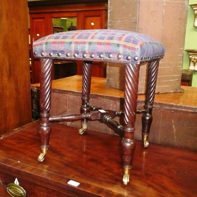 Lot 622 - A regency mahogany stool with turned legs