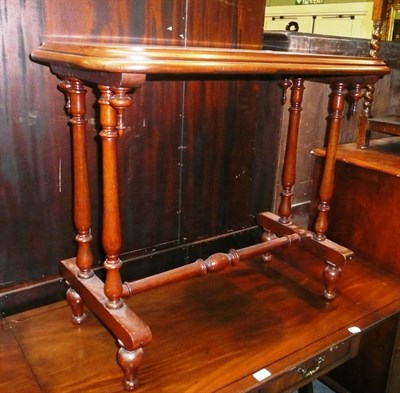 Lot 628 - Victorian walnut small window table and an oak barley twist occasional table