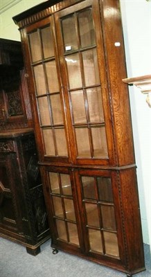 Lot 643 - 1920/1930's oak corner cabinet