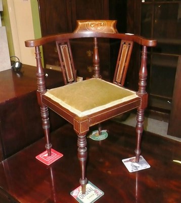 Lot 659 - Edwardian inlaid child's corner chair