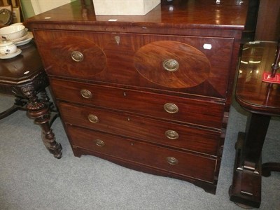 Lot 662 - A late Georgian mahogany secretaire chest