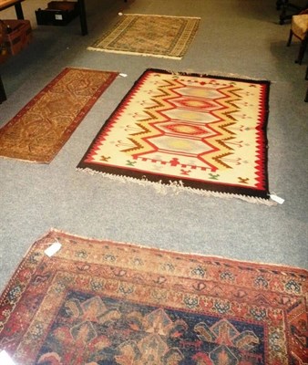 Lot 674 - An Afshar rug and three other oriental rugs.