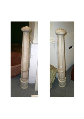 Lot 783 - Pair of marble columns on circular bases