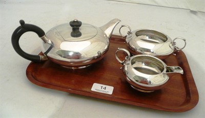 Lot 14 - Three piece silver tea service
