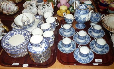 Lot 40 - A Wedgwood blue and white Fallow Deer pattern coffee service and a Wedgwood blue and white part...