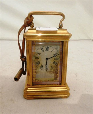 Lot 58 - Enamel miniature carriage clock