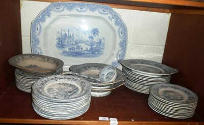 Lot 75 - A blue and white meat plate and a quantity of Davenport dinnerwares
