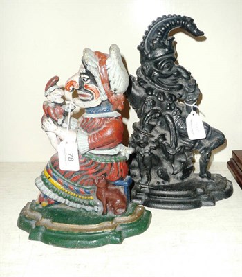Lot 78 - Two cast iron doorstops, Punch and Judy