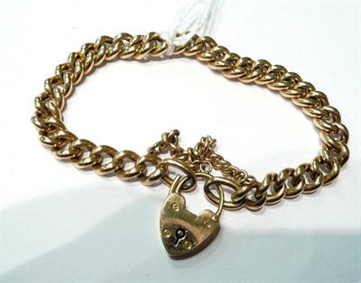 Lot 83 - Gold link bracelet with padlock fastener
