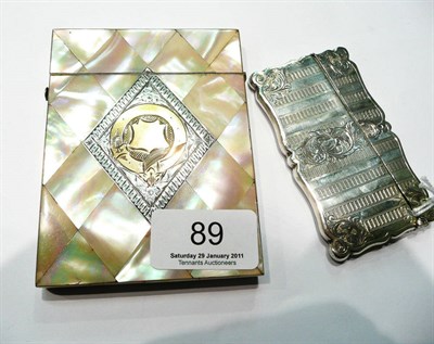 Lot 89 - A mother of pearl card case and a silver card case (2)