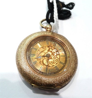 Lot 107 - A 14ct gold and enamelled fob watch