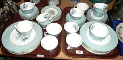 Lot 123 - A Royal Worcester Woodland pattern part dinner and tea set on two trays