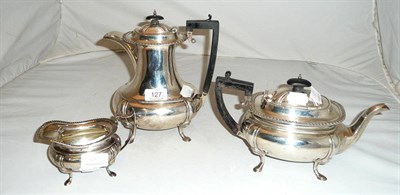 Lot 127 - Three piece silver tea and coffee set