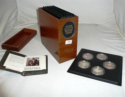 Lot 163 - A boxed set of 35 sterling silver 'Peter Scott British Birds' medallions, from a limited edition of